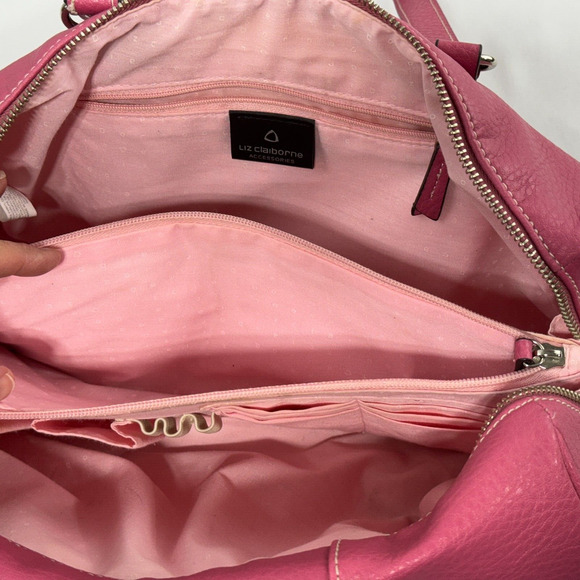 Liz Claiborne Pink Purse Bag Barrel Shoulder Bag Accessories Tote READ - Picture 12 of 16
